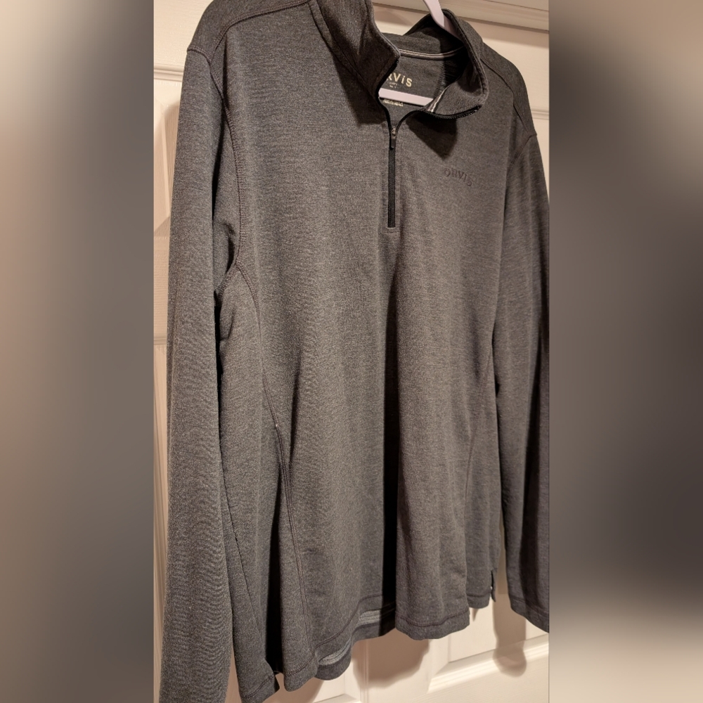 Orvis Men's Gray Lightweight Stretch Quarter Zip Size XL Rayon Polyester Spandex - Picture 10 of 16